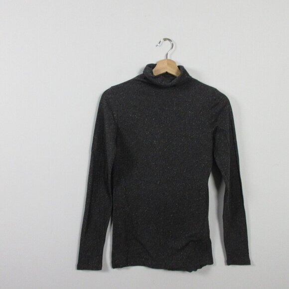 Club Monaco Womens Turtle Neck Top Long Sleeve Wool Julie Blue Minimalist S 134 - Picture 1 of 9